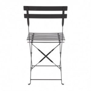 Terrasstoelen van staal - zwart - set van 2 - Bolero - Fourniresto