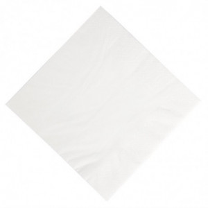 Serviettes Déjeuner Ouate Blanches Compostables - 3 Plis - 400 x 400 - Lot de 1000 - FourniResto