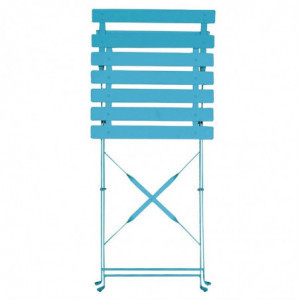 Stahl-Terrassenstühle - Türkisblau - 2er-Set - Bolero - Fourniresto