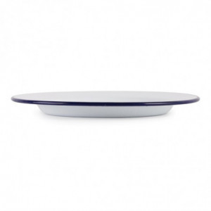 Platte geëmailleerde stalen bord 245mm - Set van 6 - Olympia - Fourniresto