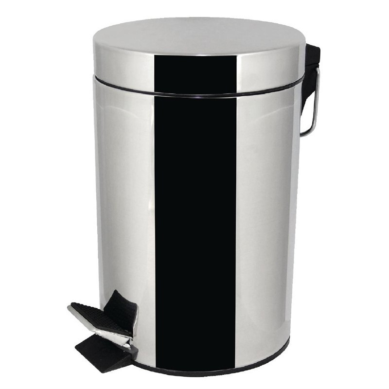 Poubelle À Pédale en Acier Inoxydable- 3L- FourniResto Poubelle À Pédale en Acier Inoxydable- 3L- FourniResto