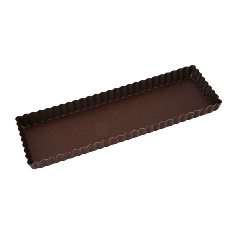 Rechteckige Kuchenform mit geriffeltem Rand und festem Boden - 350 x 110 mm - TELLIER Rechteckige Kuchenform mit geriffeltem Rand und festem Boden - 350 x 110 mm - TELLIER