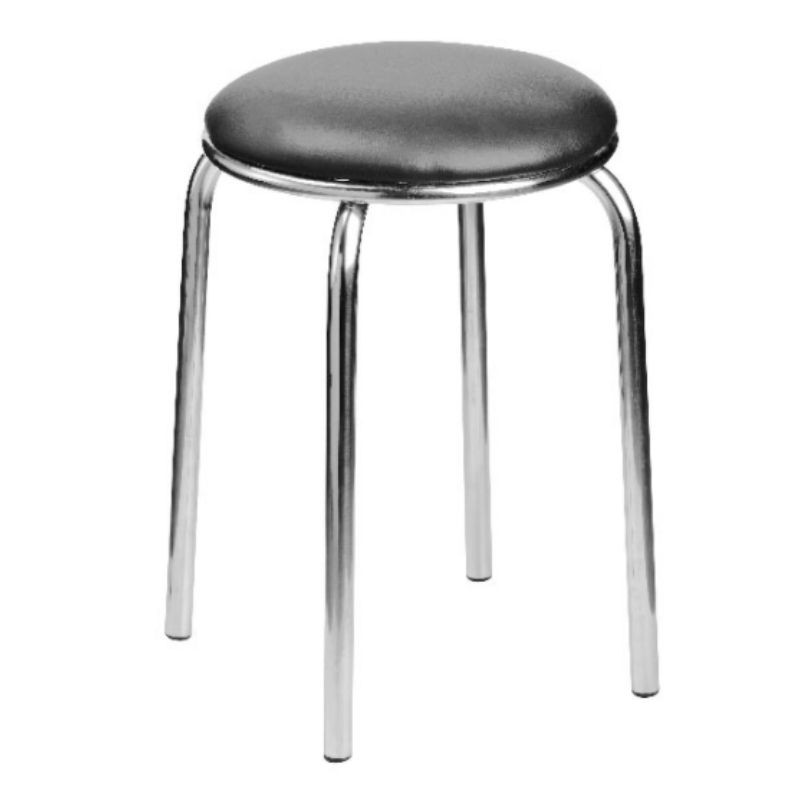 Hocker aus schwarzem Edelstahl Hocker aus schwarzem Edelstahl