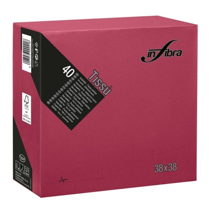 Papierservietten 2-lagig 38 x 38 - Bordeaux - Packung mit 1440 Papierservietten 2-lagig 38 x 38 - Bordeaux - Packung mit 1440