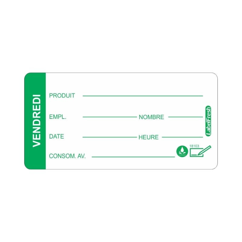 LabelFresh Soluble Pro Traceability Label - Monday - 60 x 30 mm - Pack of 250 - Labelfresh LabelFresh Soluble Pro Traceability Label - Monday - 60 x 30 mm - Pack of 250 - Labelfresh