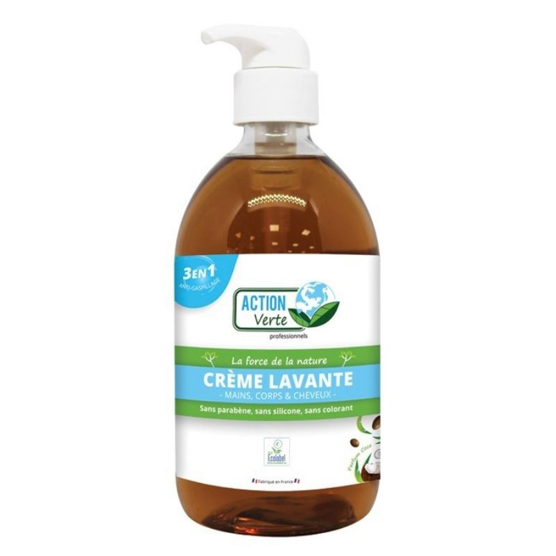 Waschcreme für Hände, Körper und Haare - Kokosduft - 500 ml - Grüne Aktion Waschcreme für Hände, Körper und Haare - Kokosduft - 500 ml - Grüne Aktion