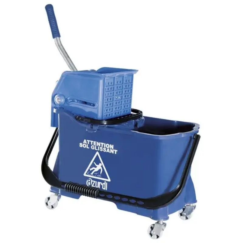 Waschkarren mit 2 Eimern und seitlicher Presse - Azurdi Waschkarren mit 2 Eimern und seitlicher Presse - Azurdi