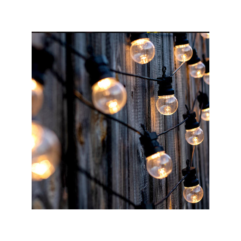 Solar and Plug-in LED Festoon Light Garland - Party Clear Hybrid - Lumisky Solar and Plug-in LED Festoon Light Garland - Party Clear Hybrid - Lumisky