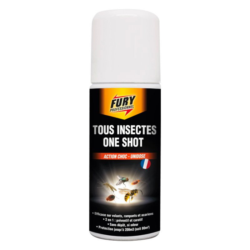 Bombe Action gegen fliegende, kriechende und Milben - Einzeldosis 200ml - Marke Fury Bombe Action gegen fliegende, kriechende und Milben - Einzeldosis 200ml - Marke Fury